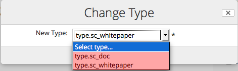 Manage types UI action with custom types