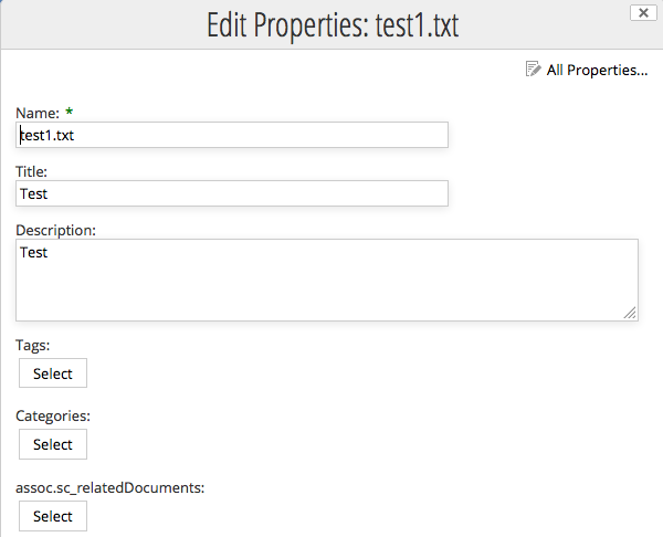 Custom properties now show up in document details